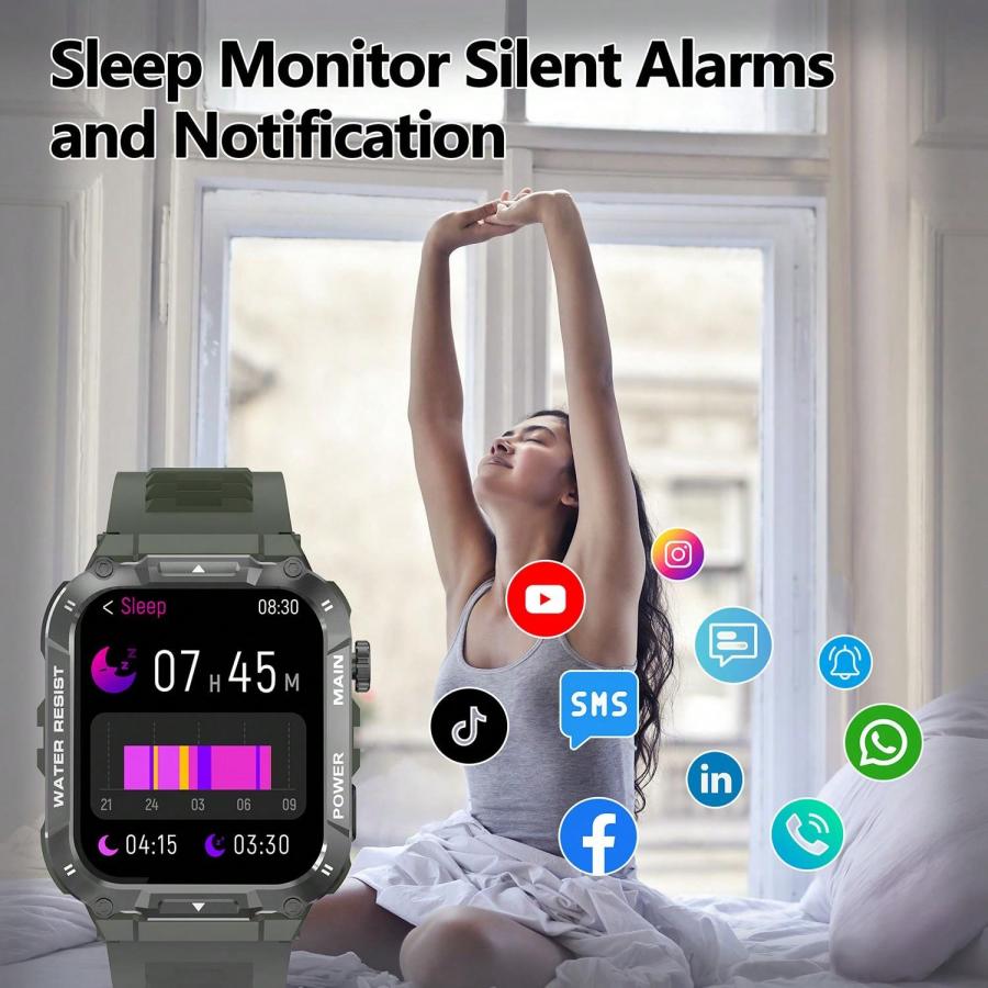 Outdoor Sports Smartwatch for Men and Women with Health Tracking Features