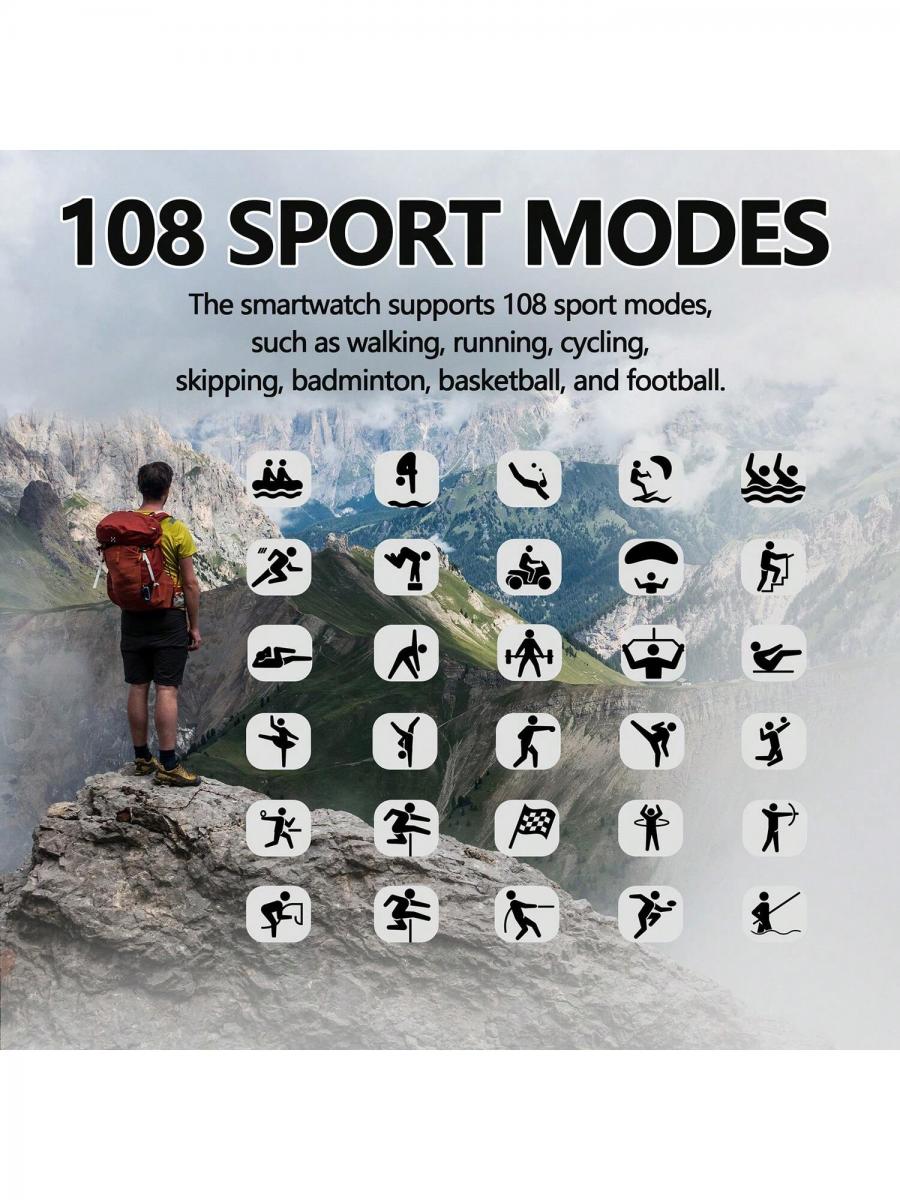 Outdoor Sports Smartwatch for Men and Women with Health Tracking Features