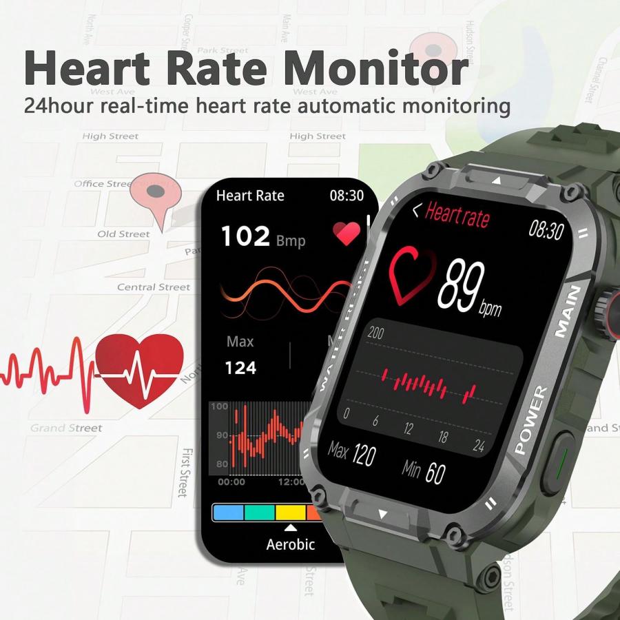 Outdoor Sports Smartwatch for Men and Women with Health Tracking Features