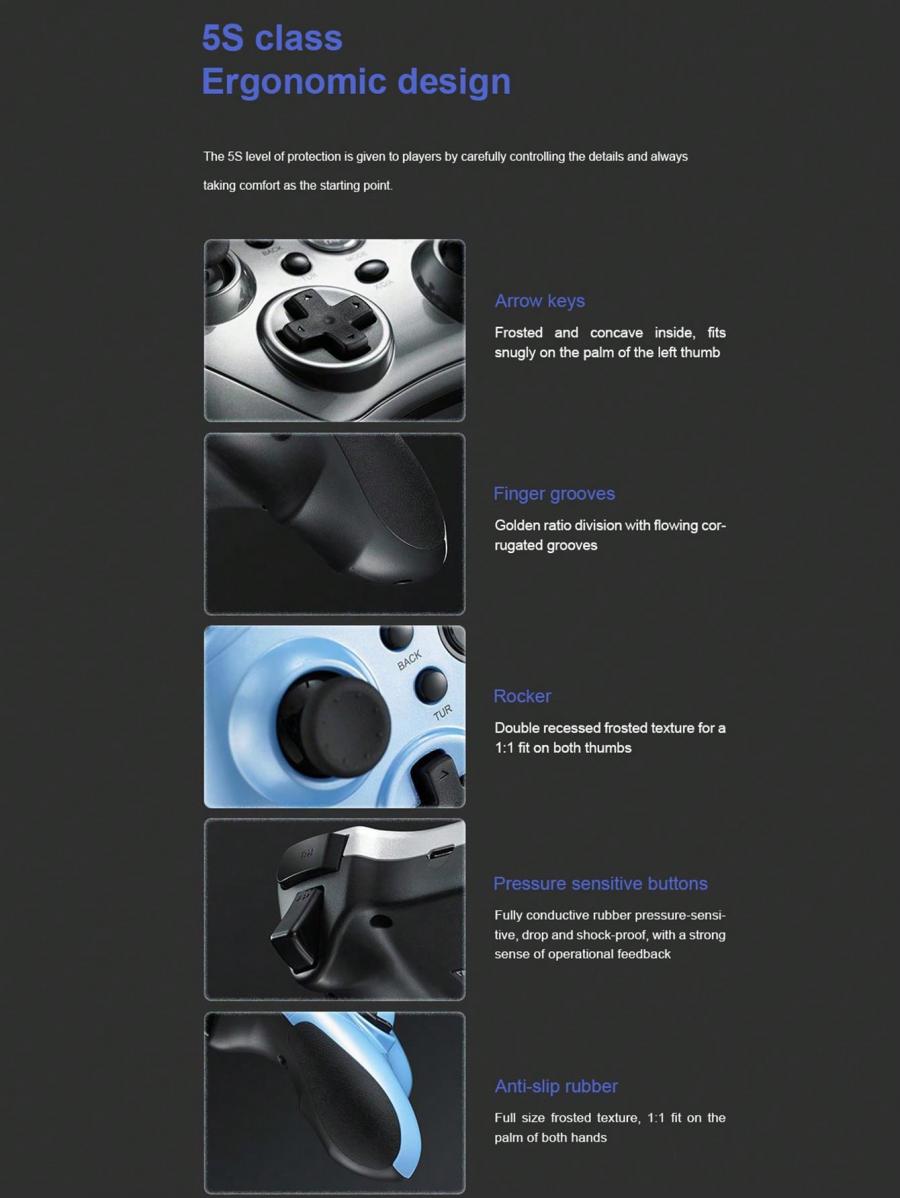 Rapoo V600S Dual Vibration Wireless Wired Game Controller