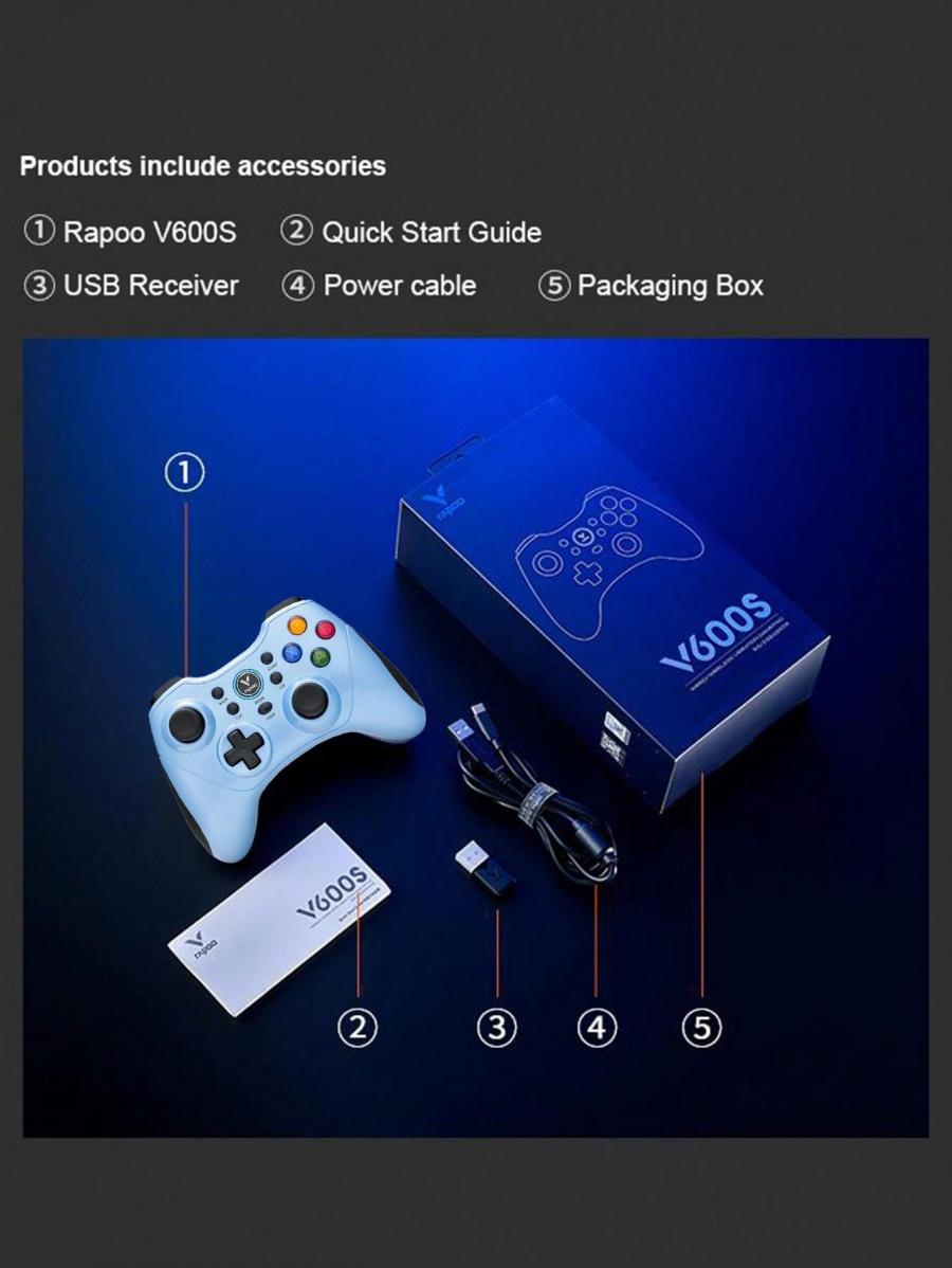 Rapoo V600S Dual Vibration Wireless Wired Game Controller