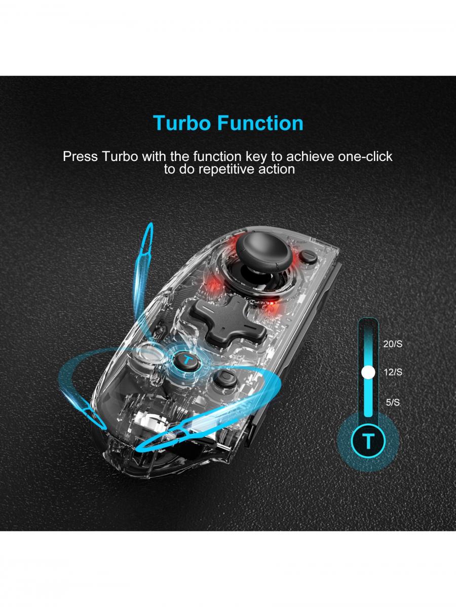 Transparent Metallic RGB Analog Joystick Gamepad for Switch Lite OLED