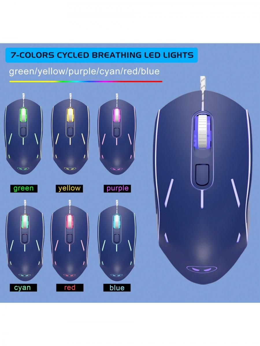 MageGee Blue RGB Gaming Keyboard Mouse Combo Set K1 104 Keys