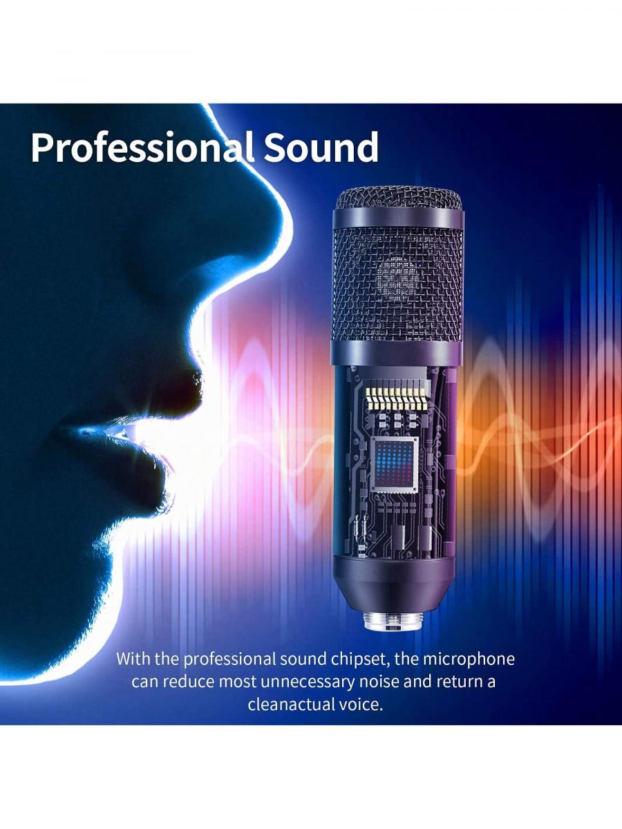 Professionelles USB-Mikrofon-Set mit Pop-Filter und Galgenarm