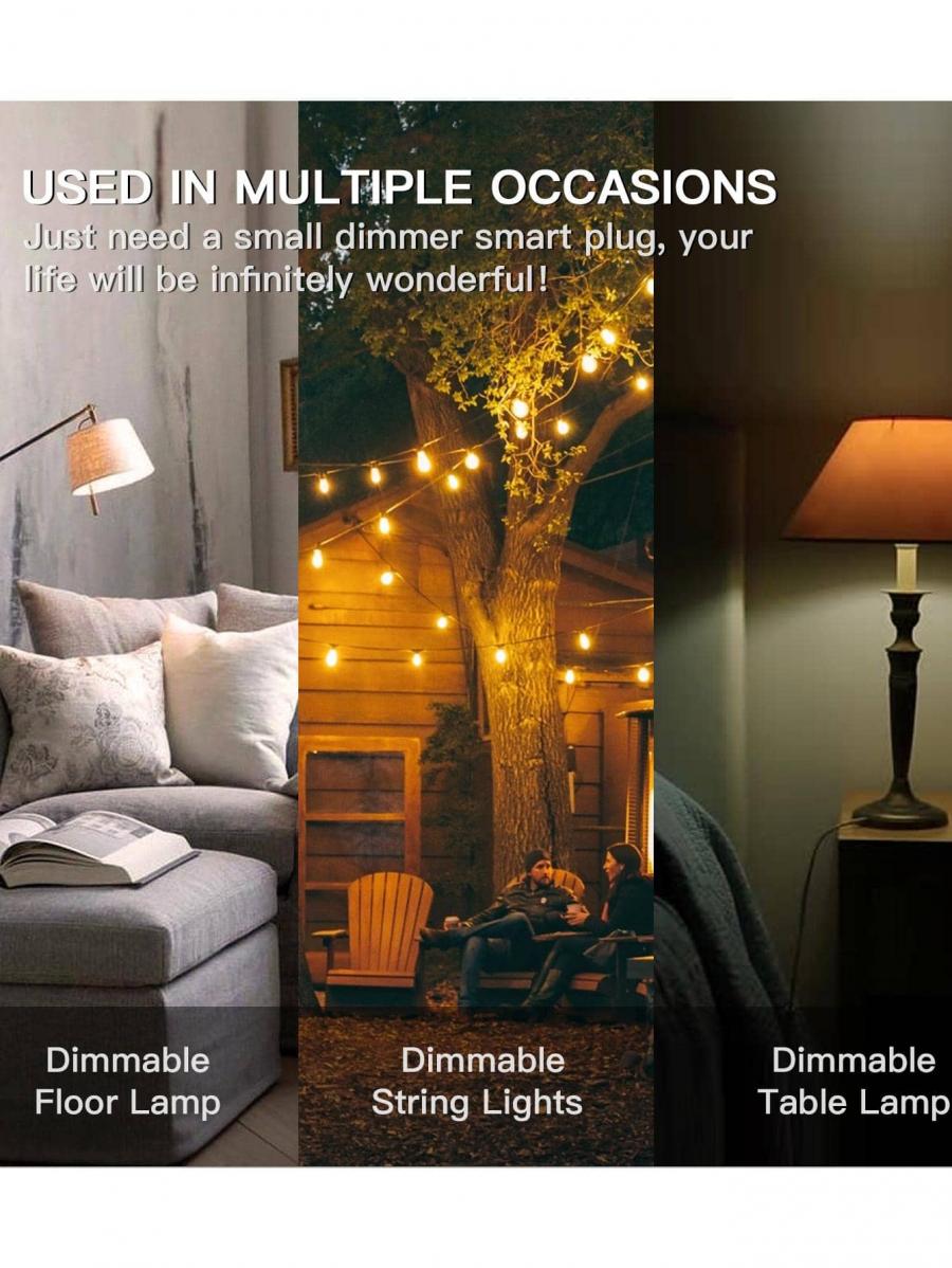 TREATLIFE Smart Dimmer Plug 2Pack Outdoor Alexa Google Home Control