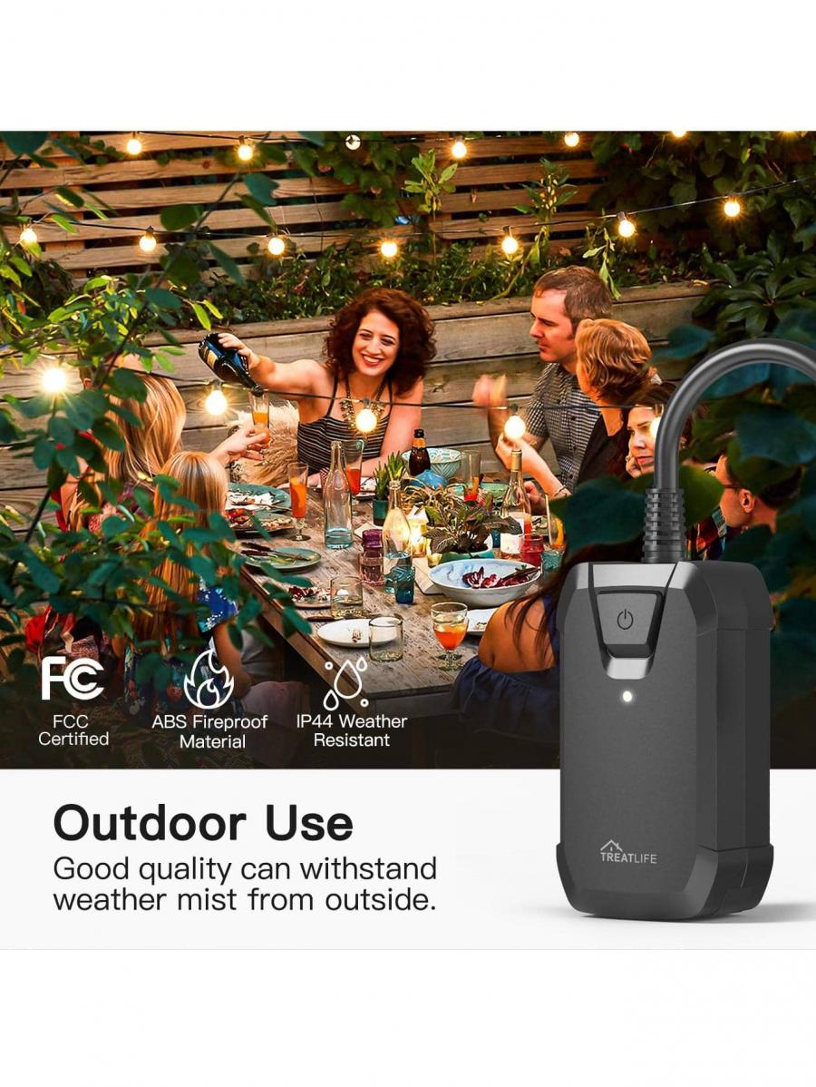TREATLIFE Smart Dimmer Plug 2Pack Outdoor Alexa Google Home Control