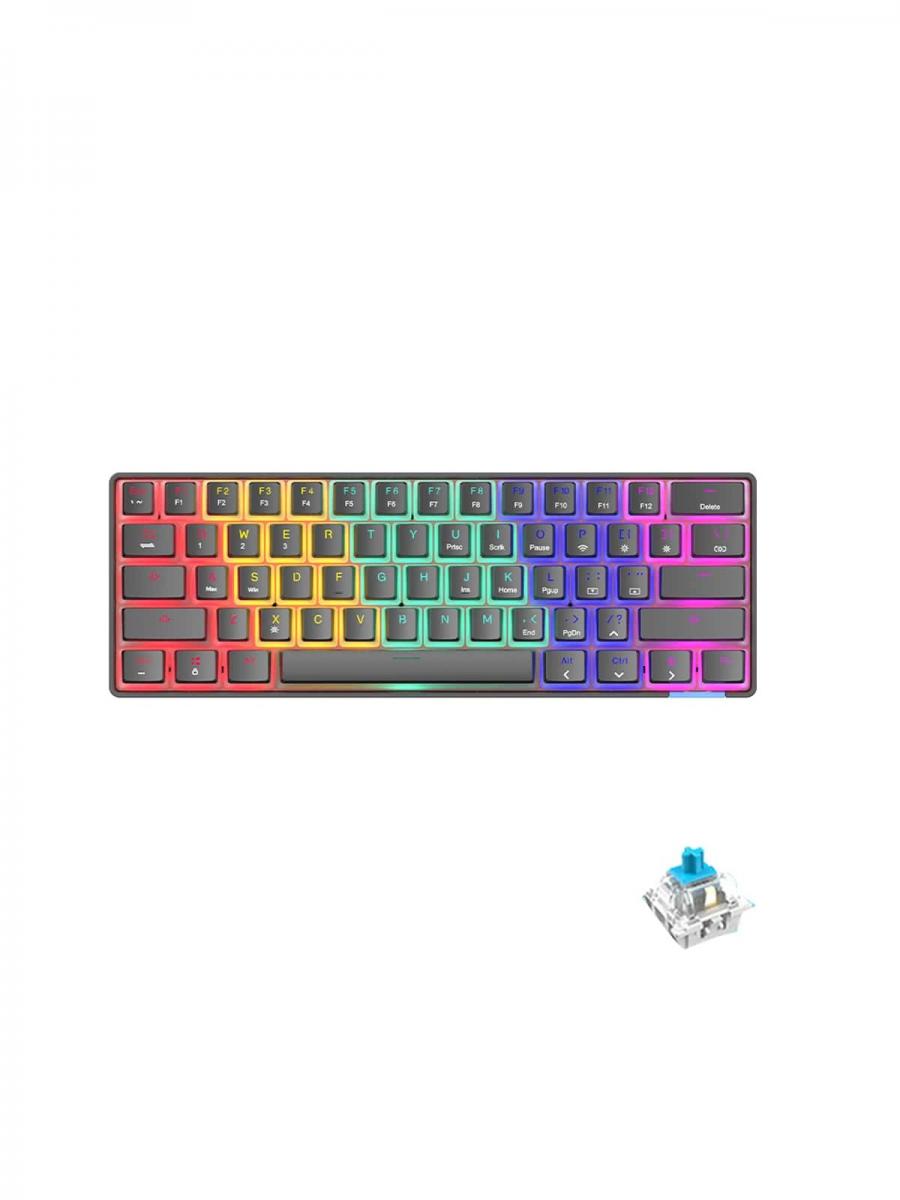 AJAZZ STK61 Kabellose Pudding-Tastenkappen Mechanische Tastatur mit Dual-Modus
