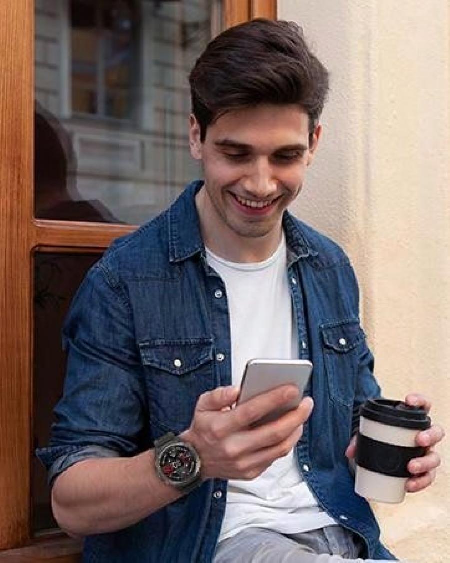Rugged Smart Watch for Men with Flashlight and Fitness Tracker