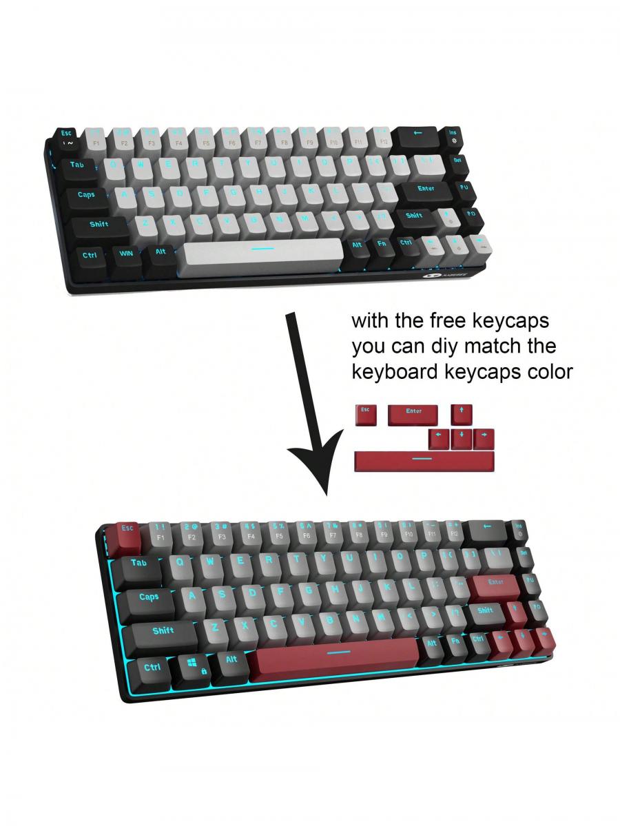 MageGee Box 65 Compact Gaming Mechanical Keyboard with LED Backlit