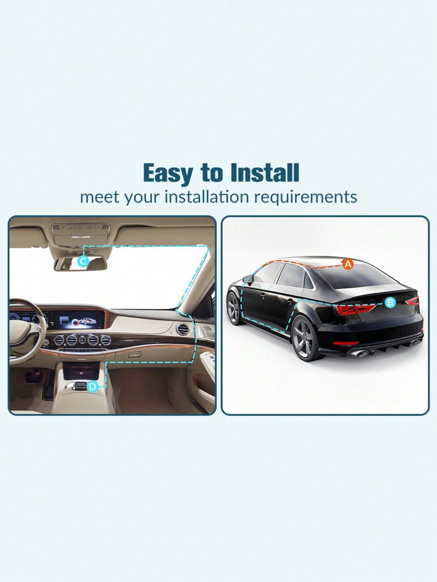 1080P 3 Lens Mini Car Dashcam with G Sensor and Parking Monitor