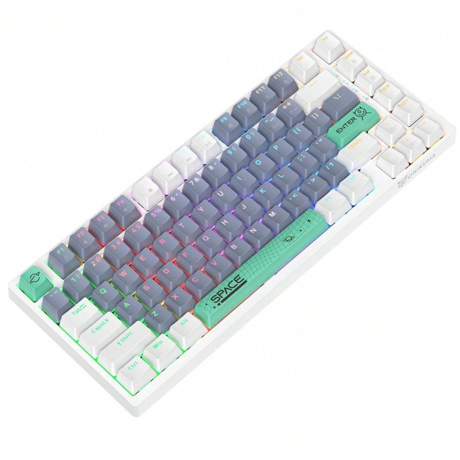 ONIKUMA G52 RGB Wired Gaming Keyboard 82 Keys White Matte Finish