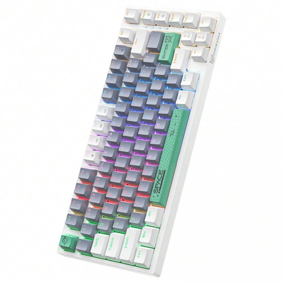 ONIKUMA G52 RGB Wired Gaming Keyboard 82 Keys White Matte Finish