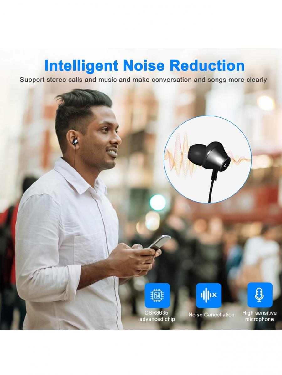 Wireless Neckband Headphones Sweatproof Sport In Ear Earbuds