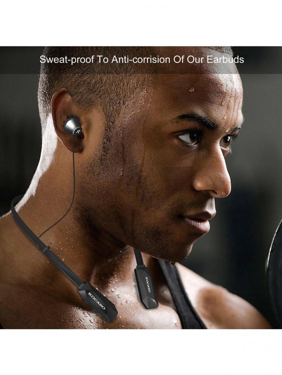 Wireless Neckband Headphones Sweatproof Sport In Ear Earbuds