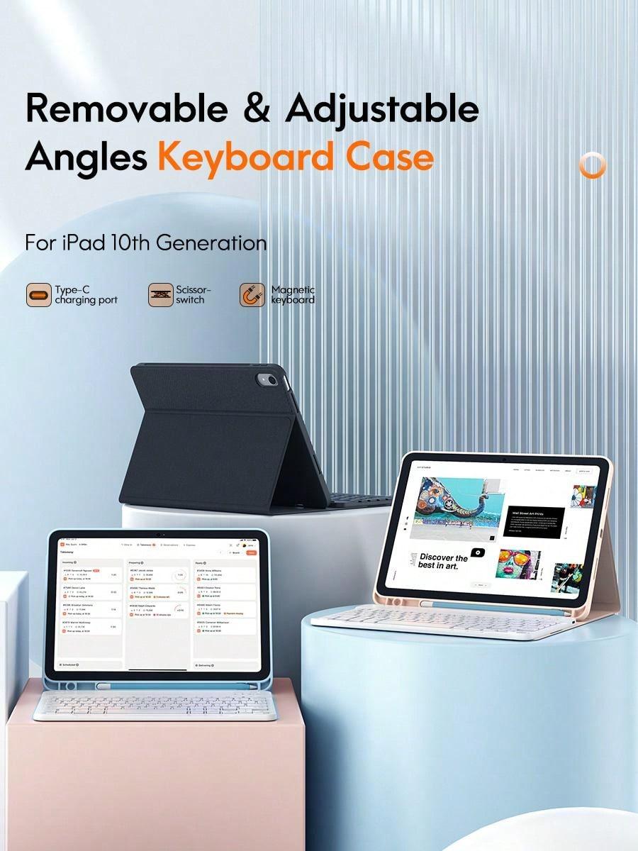 Chesona Detachable Bluetooth Keyboard Case for iPad 10th Gen 2022