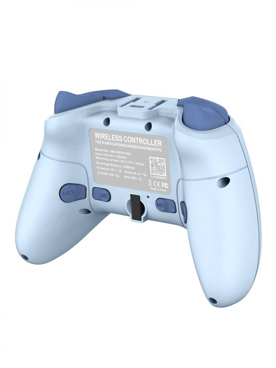 Blue Wireless Gamepad with Bracket for Switch PS4 PS3 Android iOS PC