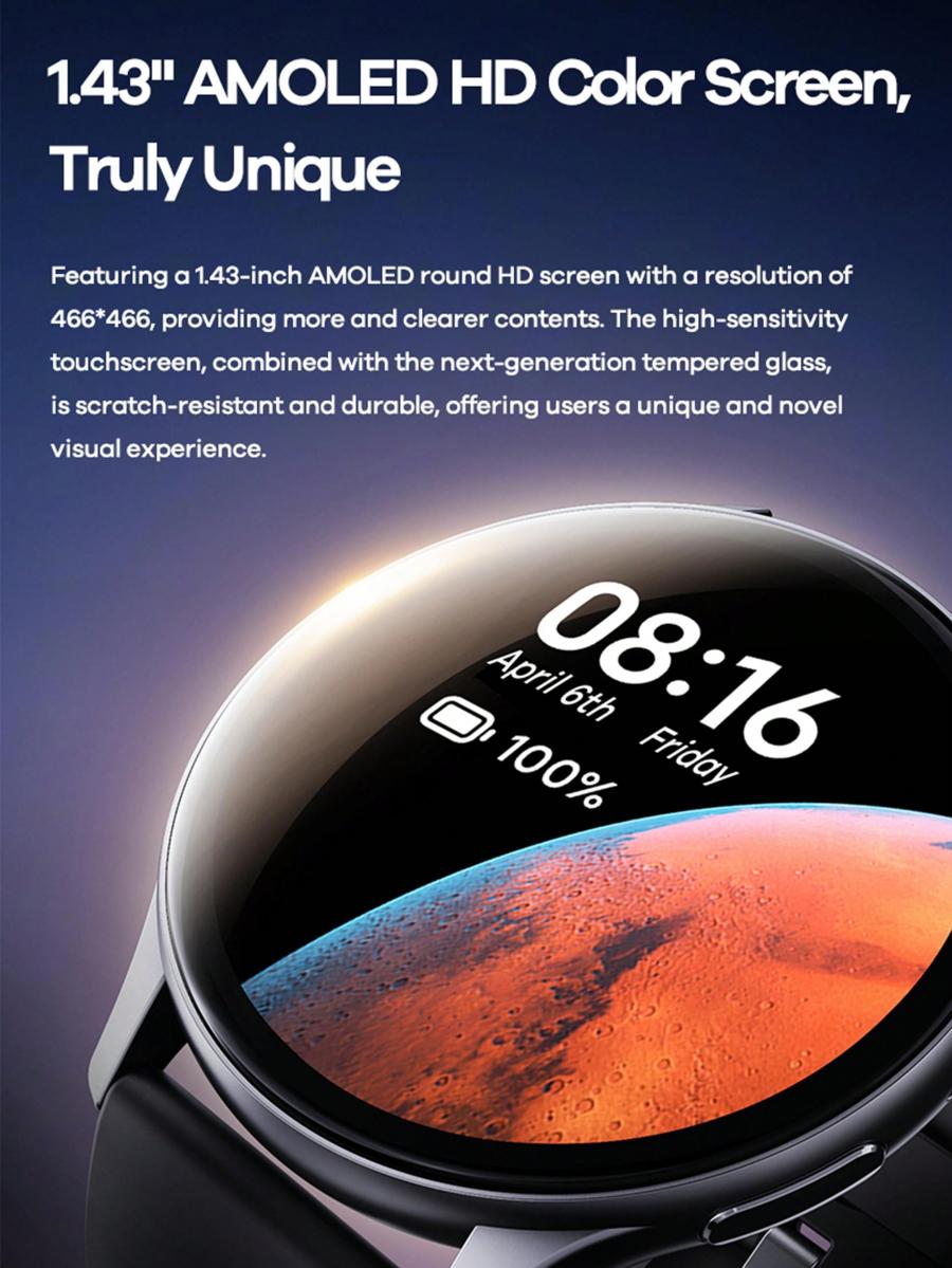 Remax Smart Watch AMOLED Screen Call Functionality Heart Rate Tracking