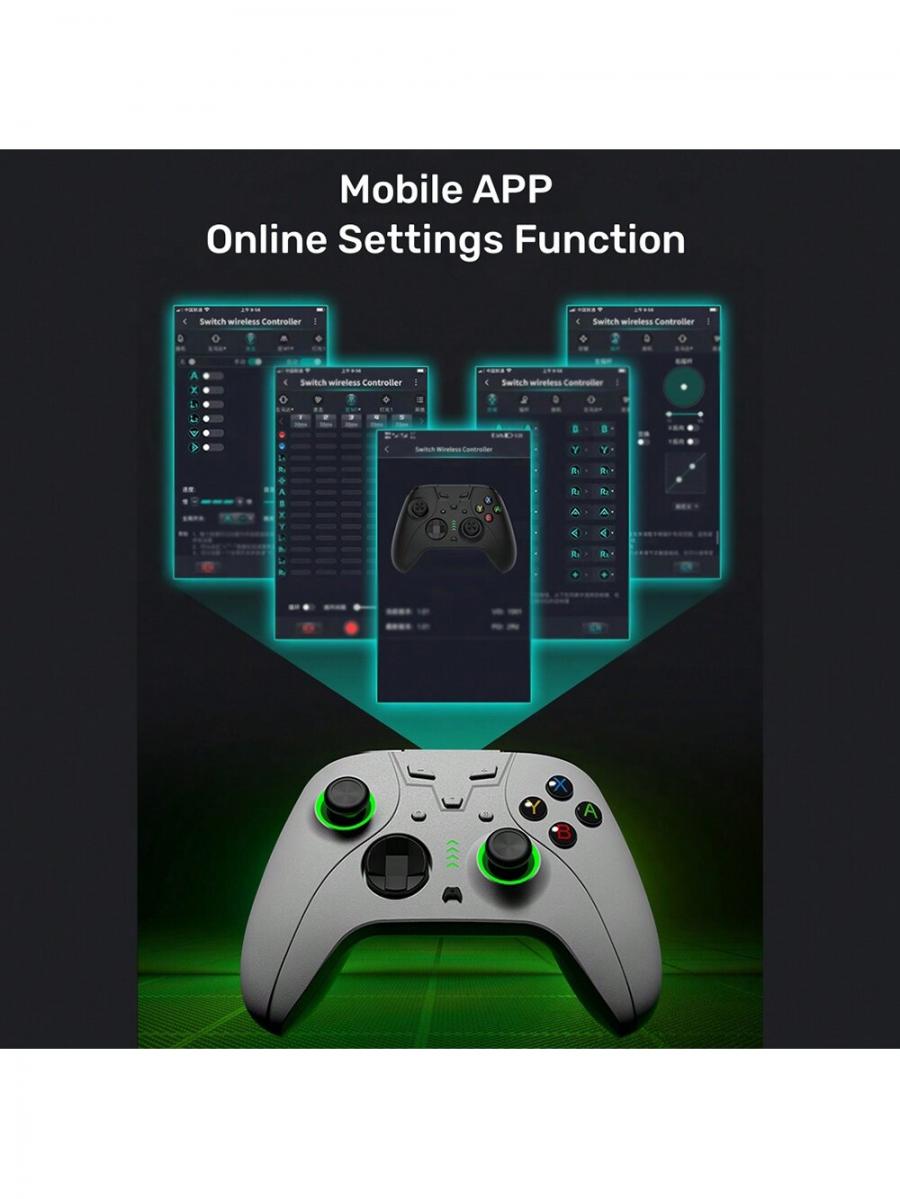 Wireless Black PC Gamepad with Detachable Metal Back Button