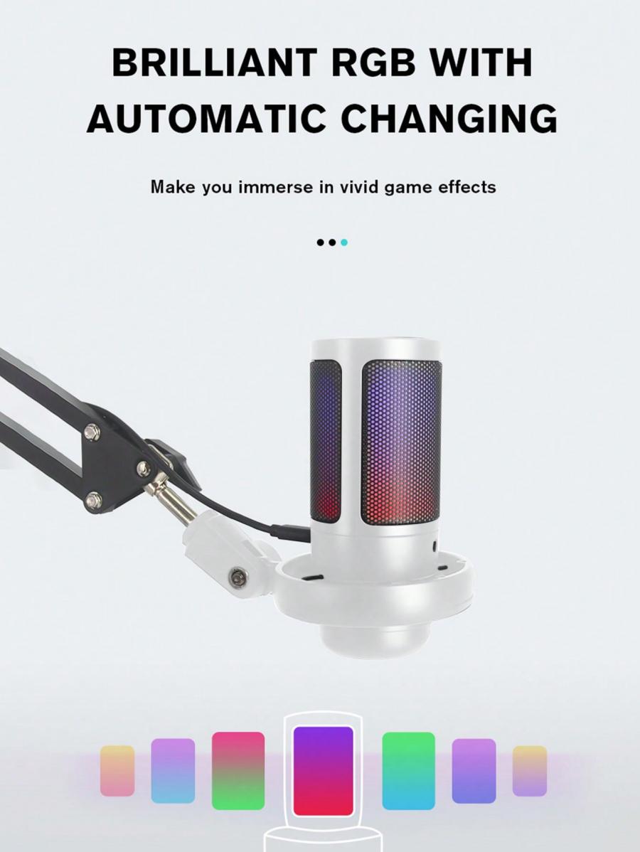 Конденсаторный микрофон RGB с разъемом USB для игр и видеоконференций