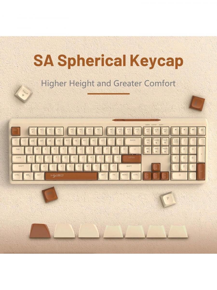 ATTACK SHARK RGB Wired Gaming Keyboard Ergonomic Mechanical 108 Keys