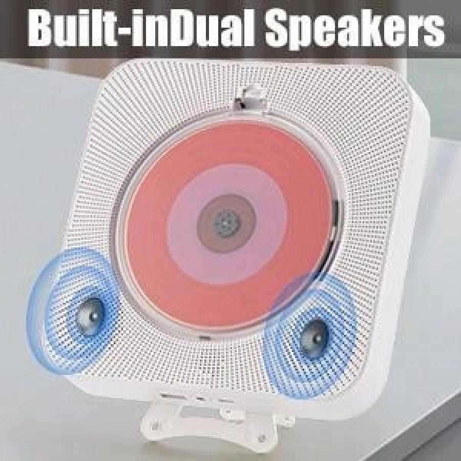 Rechargeable Bluetooth CD Player with Built-in Speakers for Home