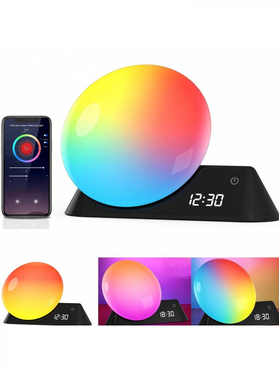HBUDS Smart Bedside Night Light Alarm Clock with Bluetooth Speaker