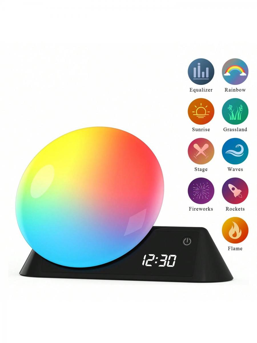 HBUDS Smart Bedside Night Light Alarm Clock with Bluetooth Speaker