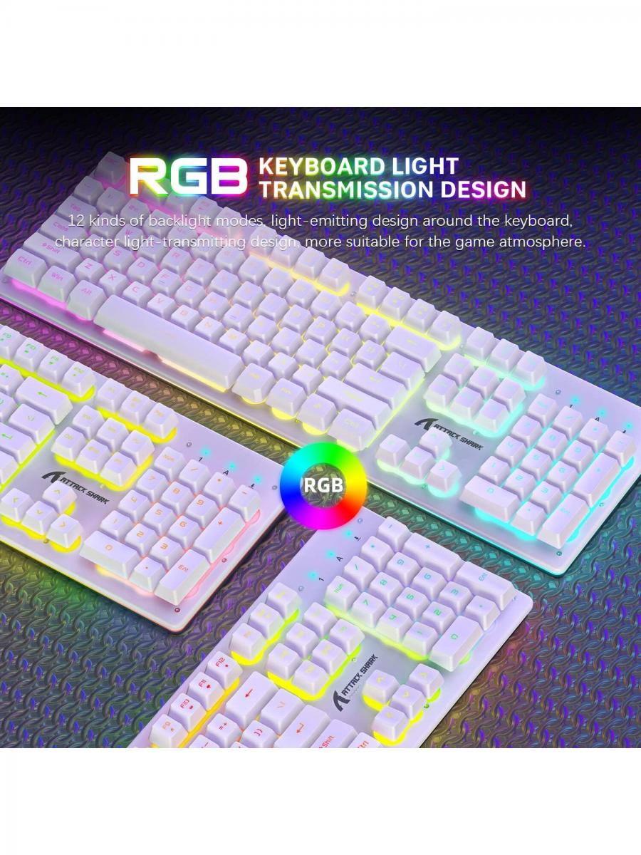 Wireless Gaming Keyboard Mouse Combo RGB Rechargeable Silent Mice
