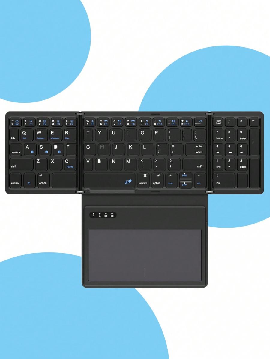 B055 Portable Foldable Bluetooth Keyboard with Touchpad for Travel