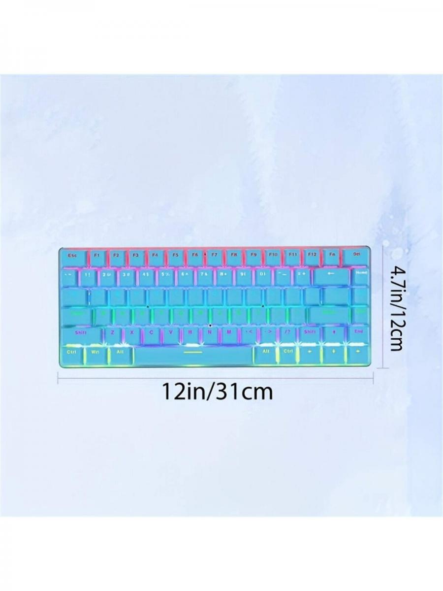 AJAZZ Wired Mechanical Keyboard 82 Keys Blue Switch Mixed Color