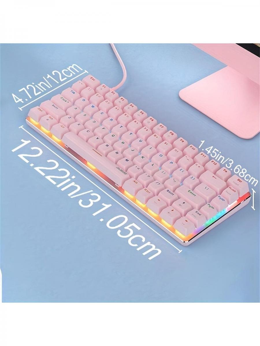 AJAZZ Wired Mechanical Keyboard 82 Keys Blue Switch Mixed Color
