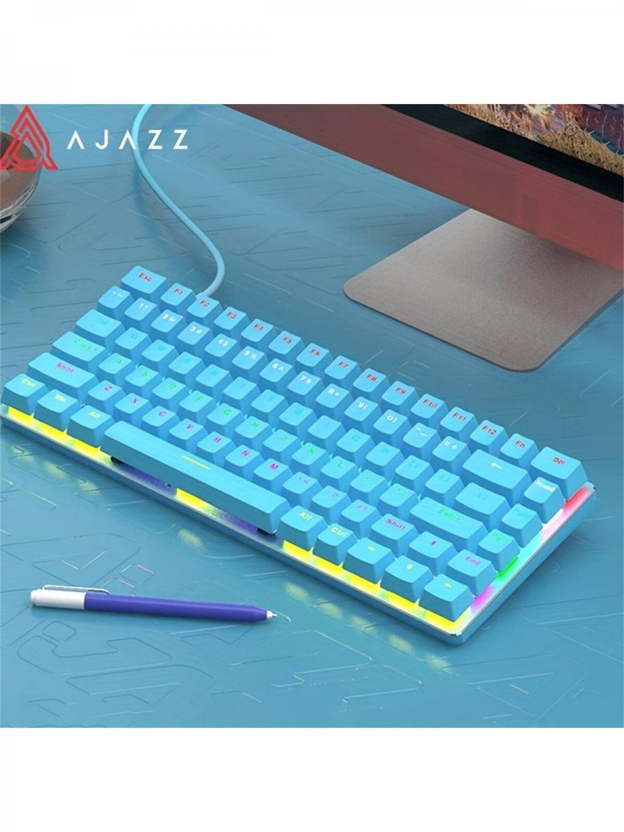 AJAZZ Wired Mechanical Keyboard 82 Keys Blue Switch Mixed Color