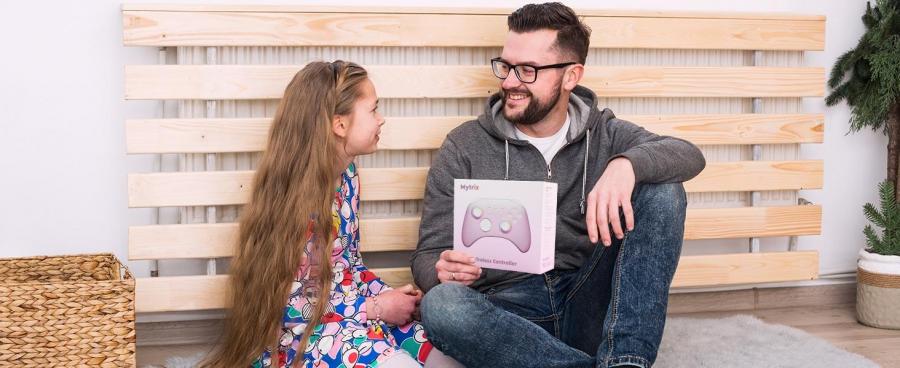 Mytrix Pink Glitter Wireless Gaming Controller for PC IOS Android Steam