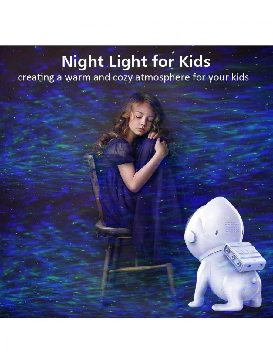 Space Dog Astronaut Galaxy Night Light Projector Bluetooth Speaker
