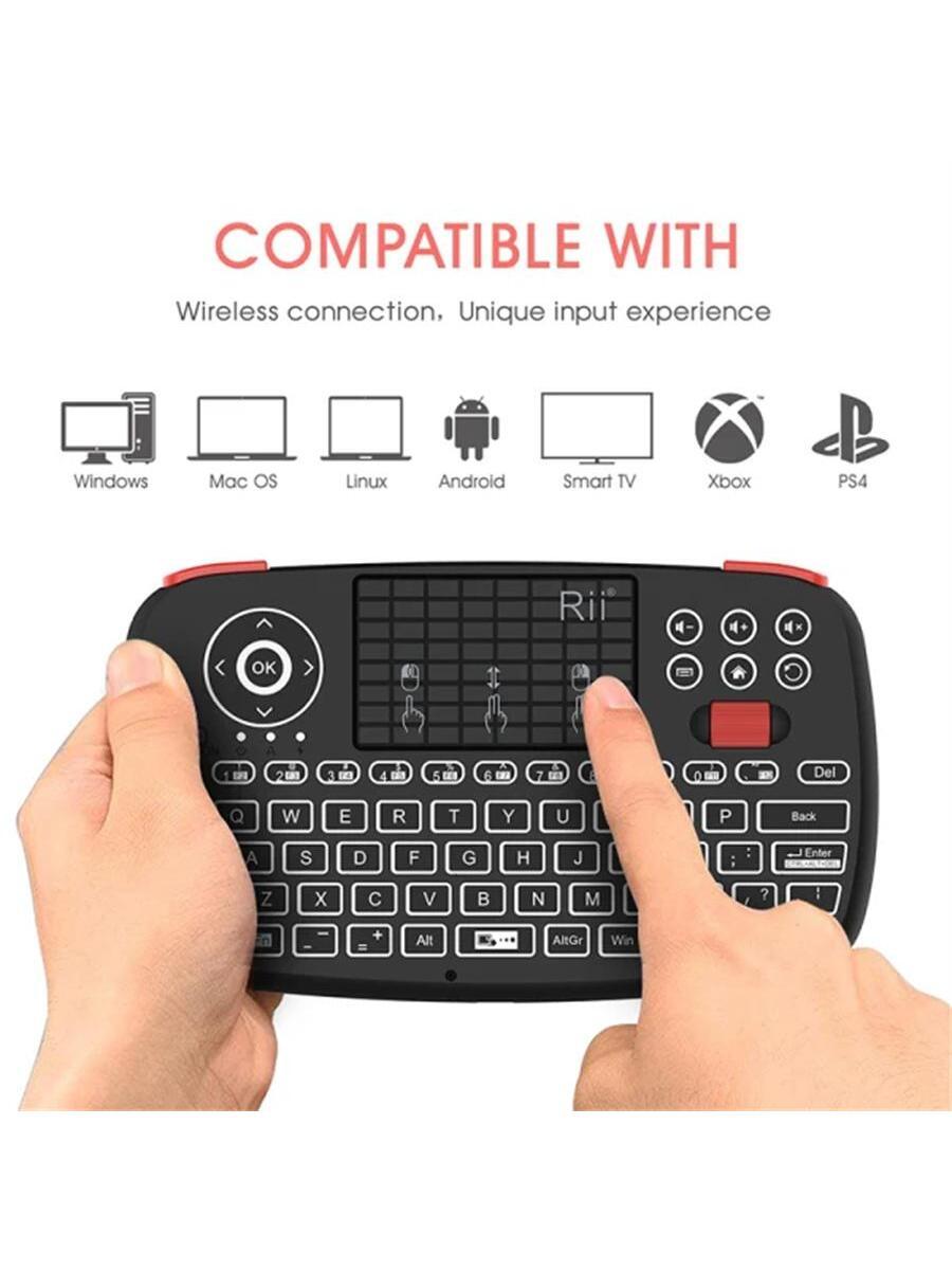 Mini Wireless Bluetooth Dual Mode Keyboard with Touchpad Blacklit