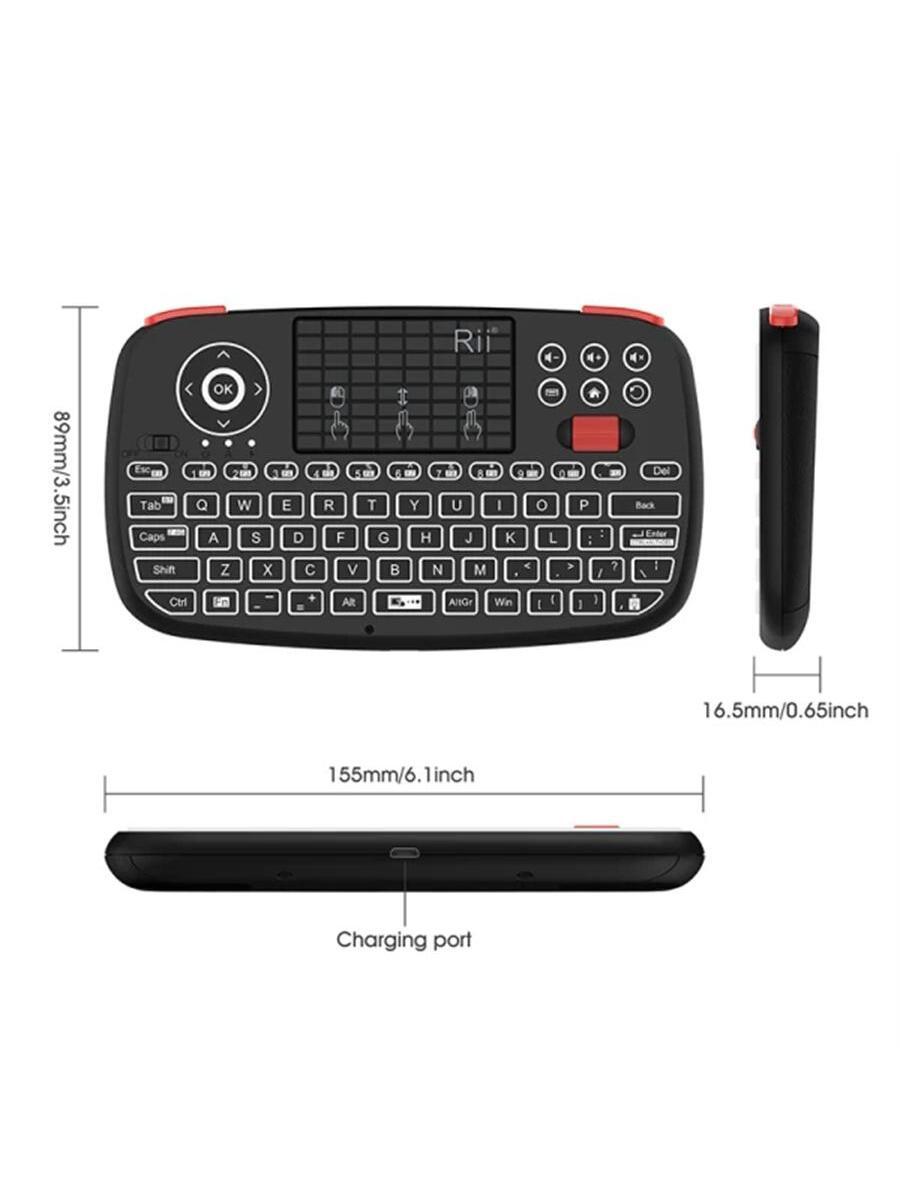 Mini Wireless Bluetooth Dual Mode Keyboard with Touchpad Blacklit