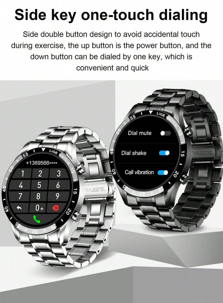 LIGE 39 Inch Waterproof Smart Watch Fitness Tracker for Men