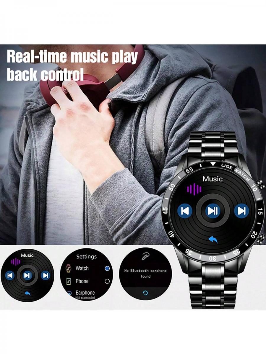 LIGE 39 Inch Waterproof Smart Watch Fitness Tracker for Men
