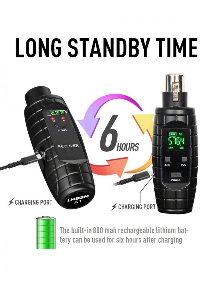 Lmbgm A1 Wireless XLR Speaker Transmitter Adapter UHF Audio System