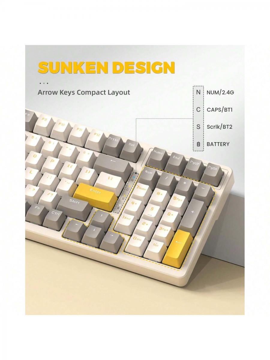 Magic Refiner RK96 Wireless Mechanical Keyboard Hot Swappable Red Switch