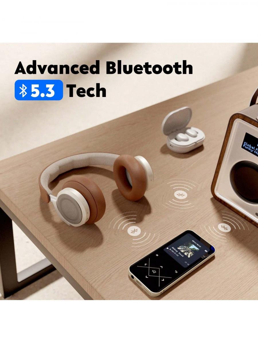 AGPTEK 64GB Bluetooth MP3 Player with FM Radio and Voice Recorder