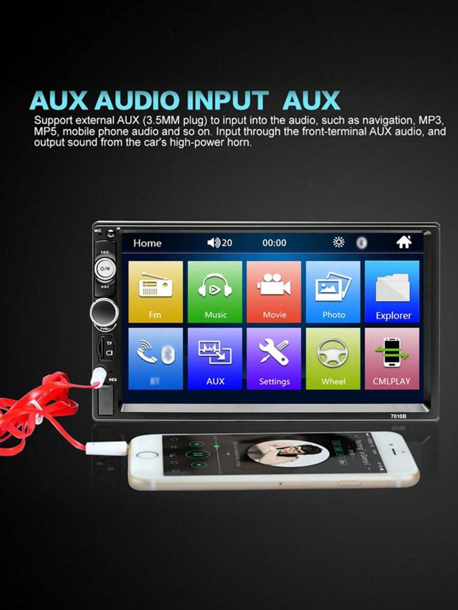 7 Inch HD Double Din Car MP5 Radio Touch Screen with Rear Camera