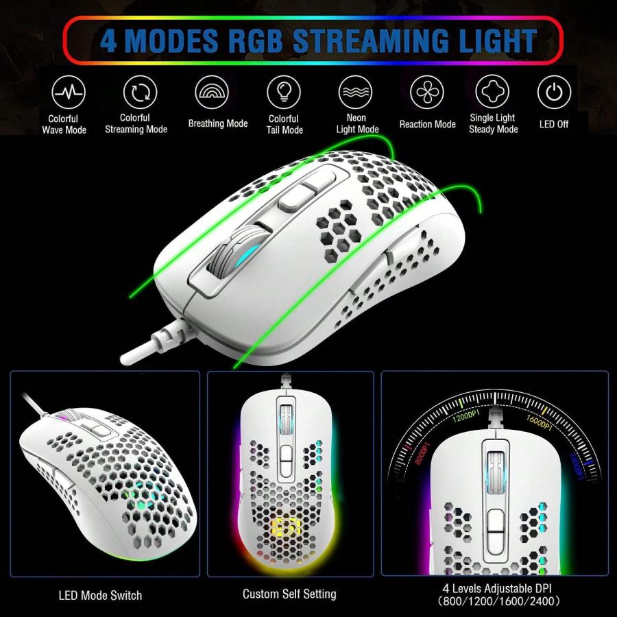 Комплект игровой клавиатуры и мыши RGB с персонализированными клавишами