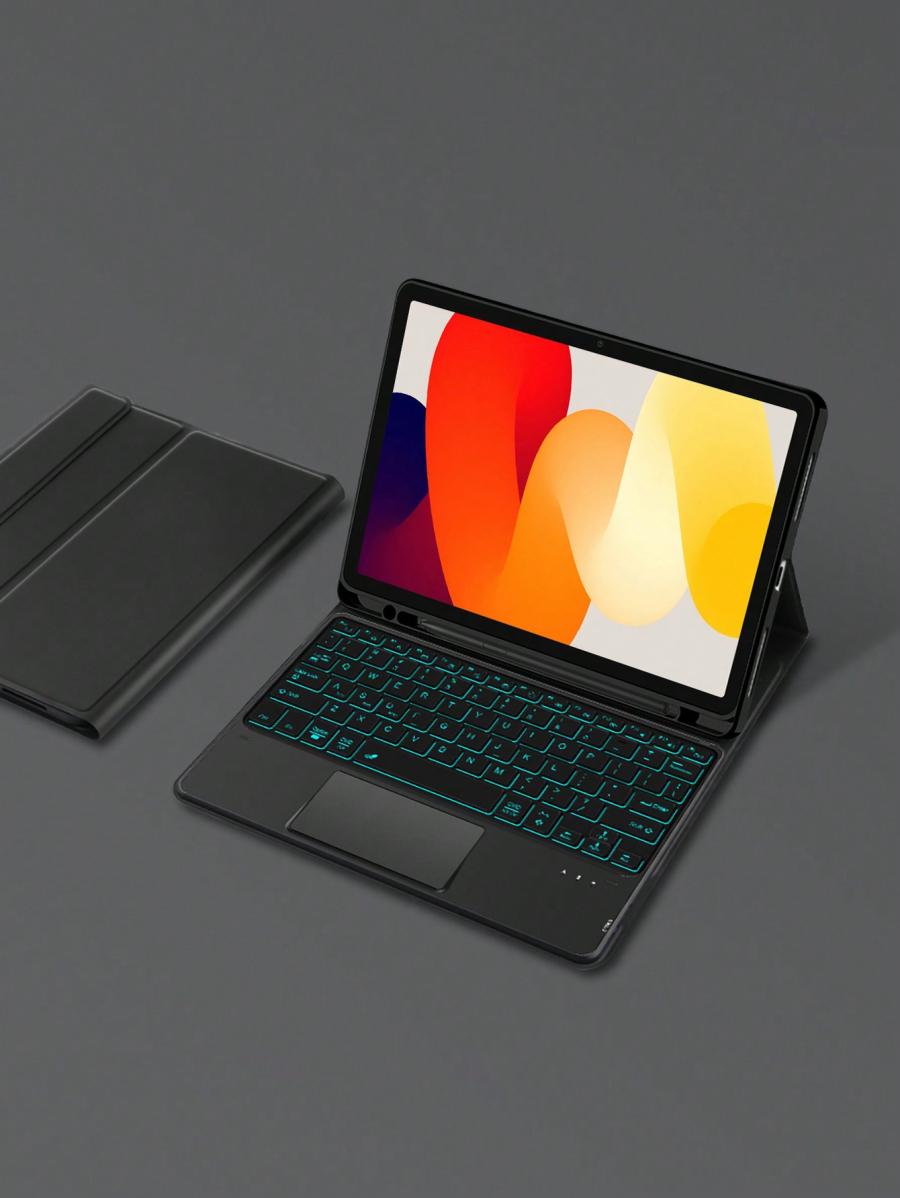 Xiaomi Redmi Pad SE Keyboard Case 11 Inch PU Leather with Backlit TouchPad