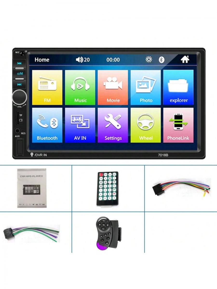 7 Double Din Touch Screen Car Radio Stereo with Rear View Setup