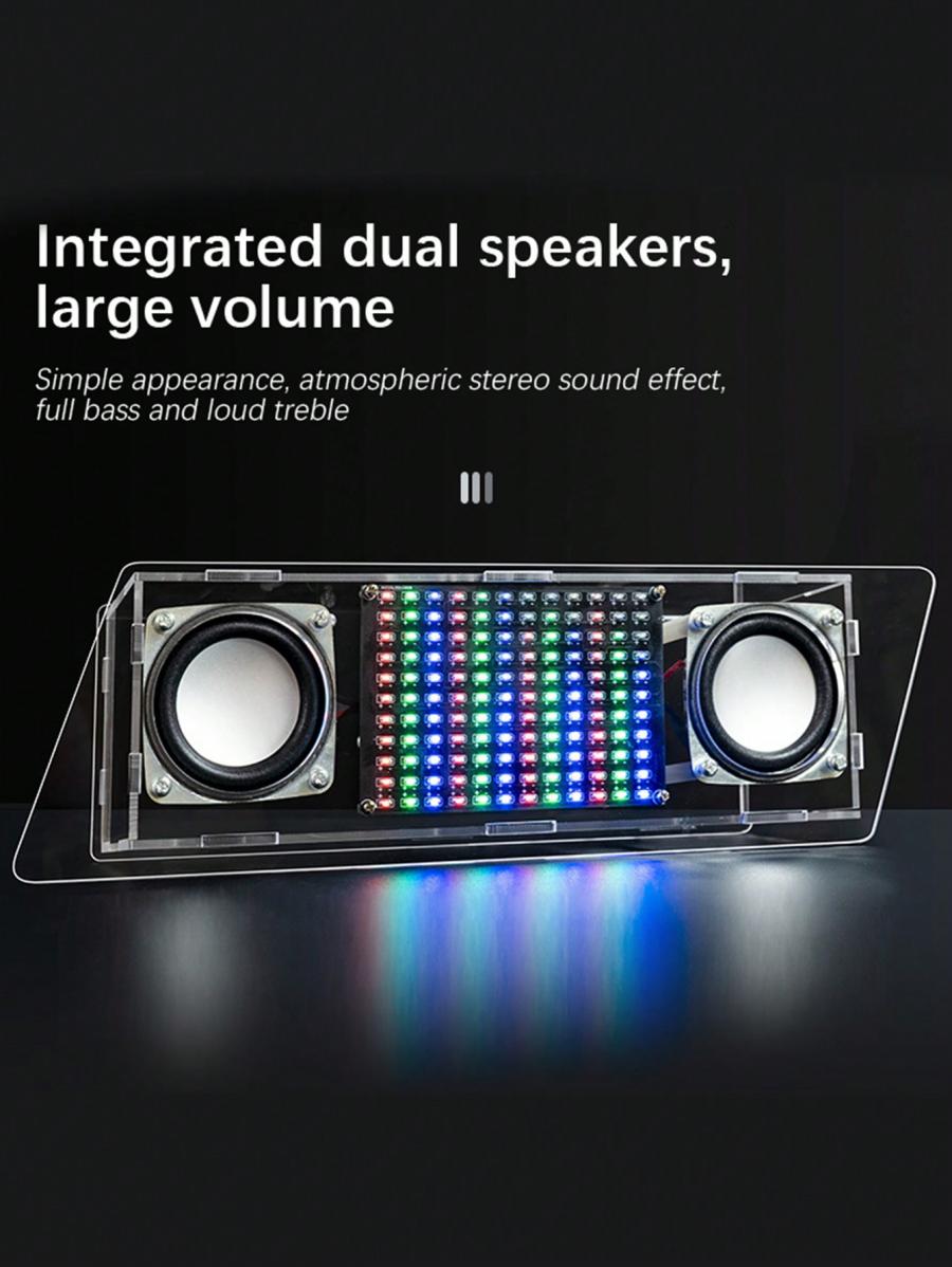 Bemines Hu 049 Прозрачный корпус DIY комплект динамиков со светодиодной подсветкой Music Spectrum
