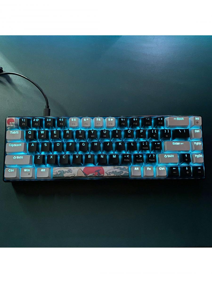 Portable 60 Mechanical Gaming Keyboard Ice Blue LED Backlit Compact