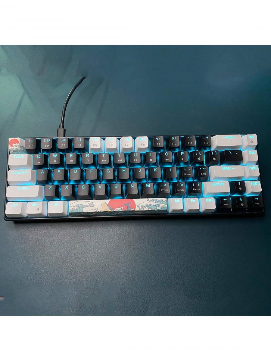 Portable 60 Mechanical Gaming Keyboard Ice Blue LED Backlit Compact