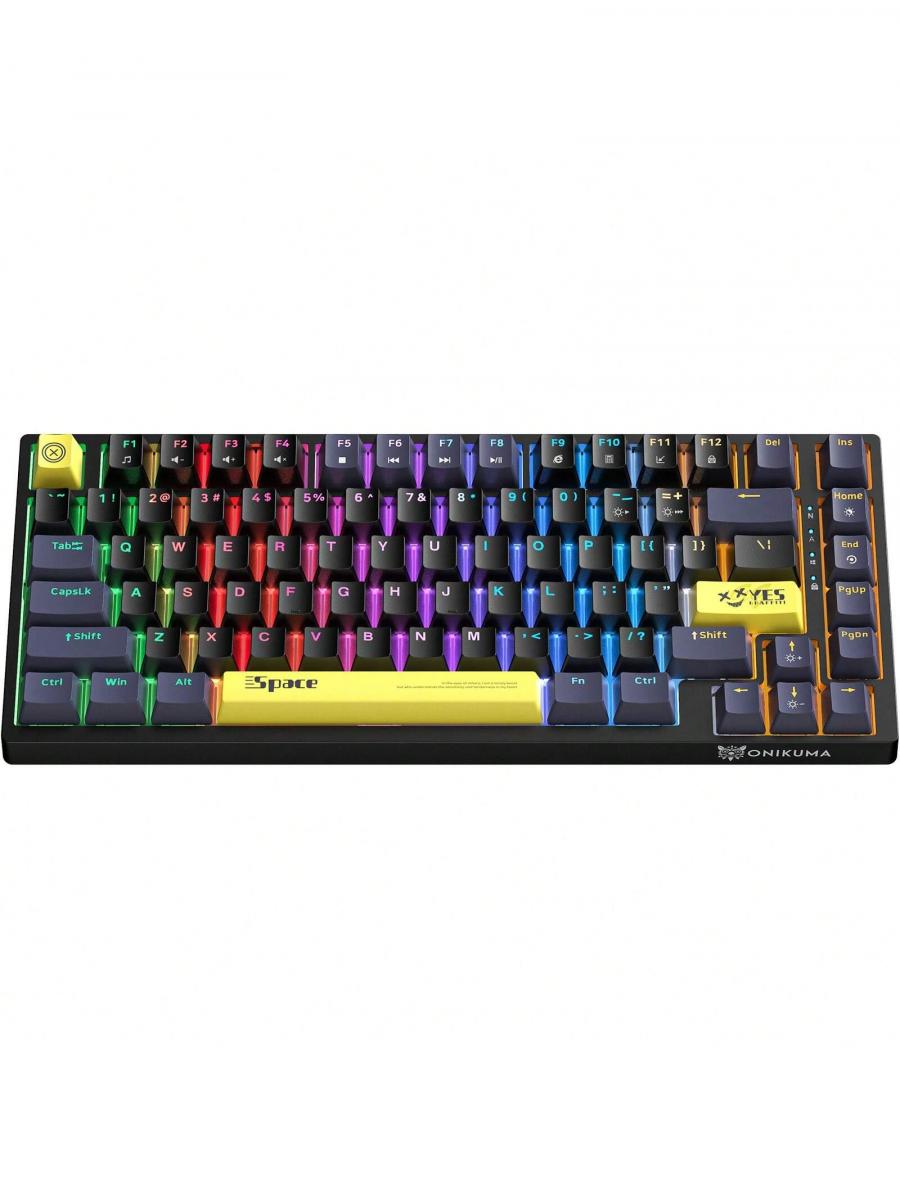 ONIKUMA G52 RGB Gaming Keyboard USB Wired Black 82 Keys for PC