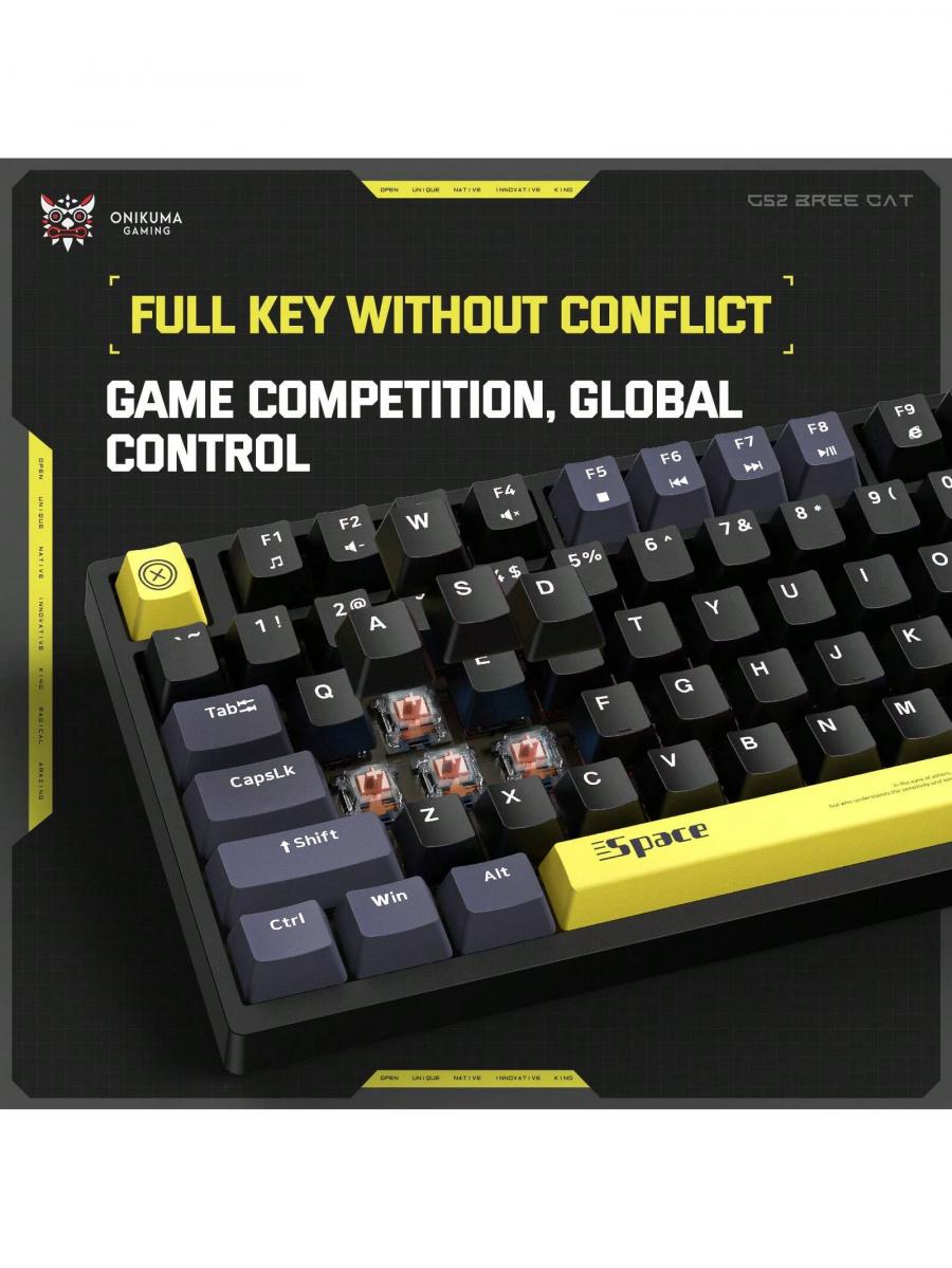 ONIKUMA G52 RGB Gaming Keyboard USB Wired Black 82 Keys for PC